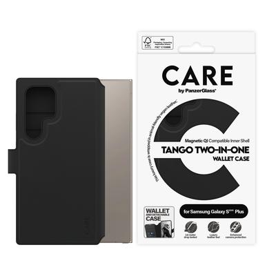 CARE BY PANZERGLASS Handyhülle "Magnetic QI Tango Two-in-One Wallet Case für Samsung Galaxy S25 Ultra", schwarz, B:11cm H:2,5cm T:20cm, Hüllen, Backcover, Schutzhülle, Handyschutzhülle, Case, Schutzcase, stoßfest