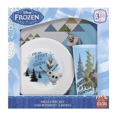 Disney Dining | Zak Designs Disney Frozen Olaf Sven Mealtime Set Kids Dinnerware 3 Piece Set | Color: Blue/White | Size: Os