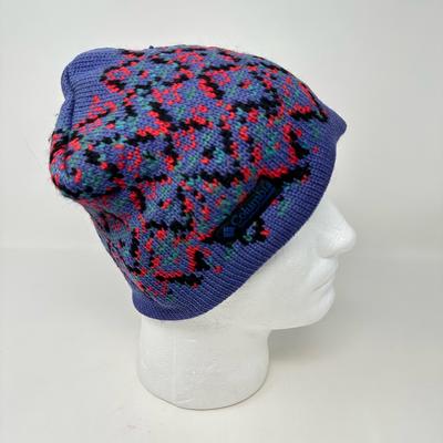 Columbia Accessories | Vintage Women's Osfa Columbia 100% Wool Knit Beanie Hat Made In Canada | Color: Purple/Red | Size: Os