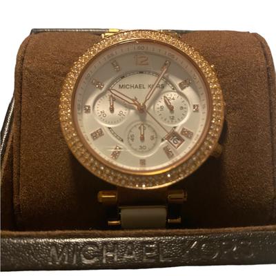 Michael Kors Accessories | Women’s Michael Kors Wrist Watch | Color: Gold/White | Size: Os
