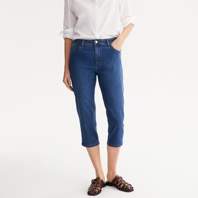 Stretch Denim Cropped Jeans, Length 22"