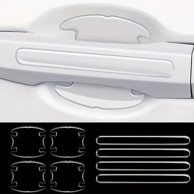 TEMU 8-pack Pu Car Door Handle Protector Covers, Decorative Anti-scratch Stickers, Universal Fit Vehicle Accessories Image
