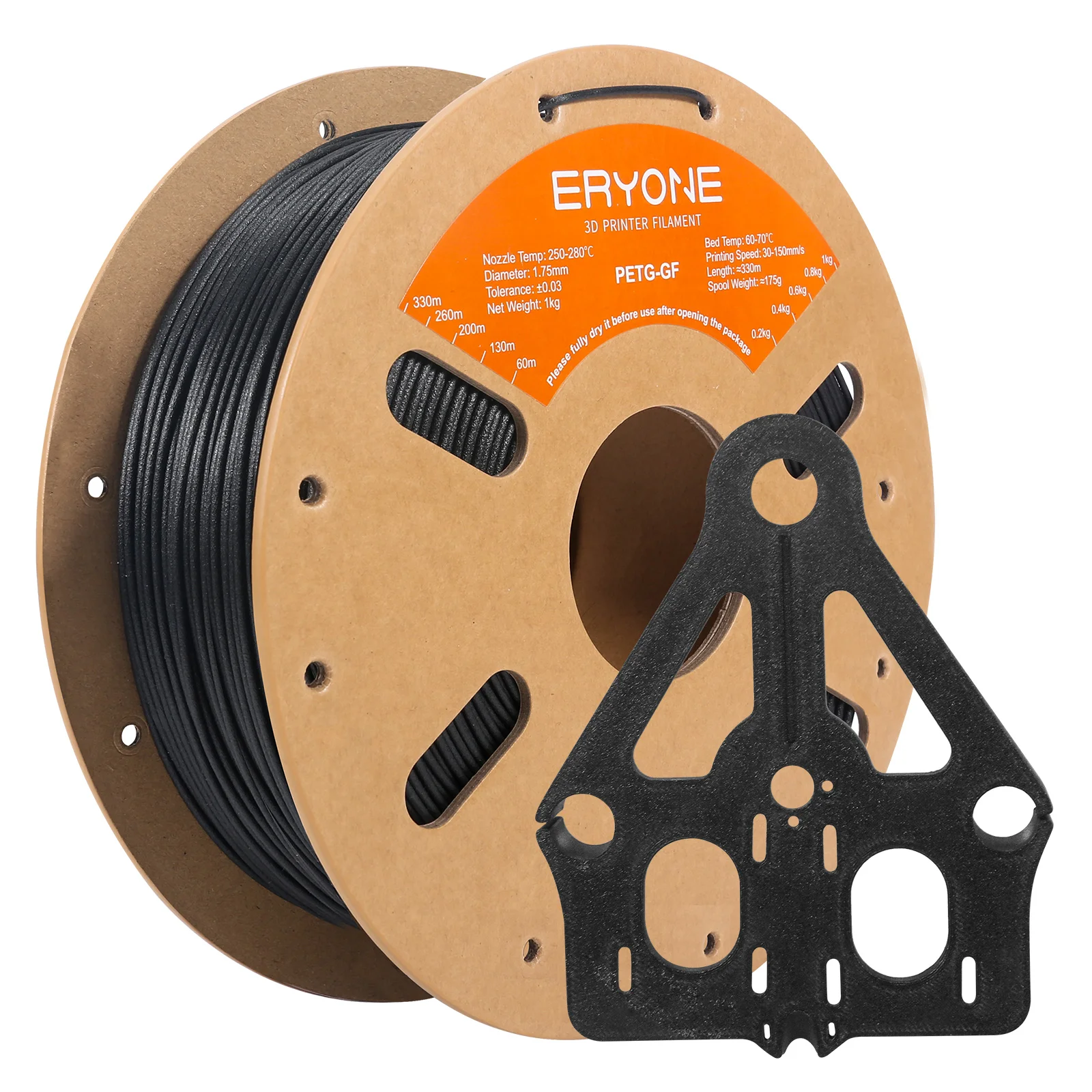 ERYONE 1/5 kg PETG Glasfaserfilament 1,75 mm +/- 0,03 mm, 3D-Druckfilament PETG GF, 1 kg (2,2 Pfund)/Spule Image
