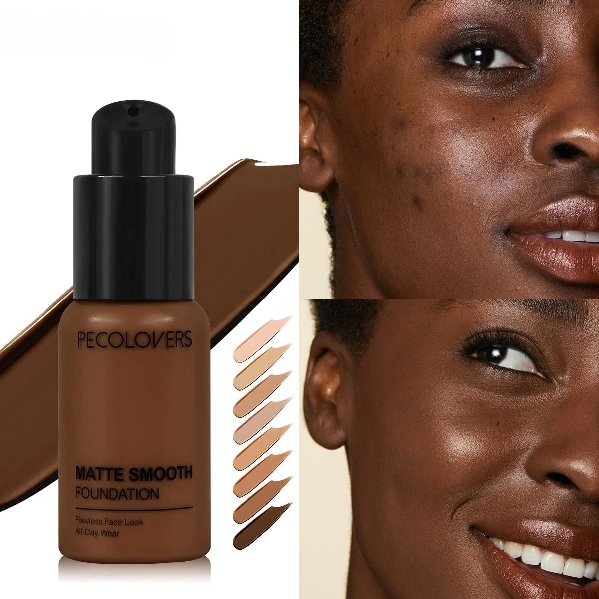 Full Coverage Concealer Foundation – langanhaltendes, wasserfestes, natürliches, mattes Finish für makellose Haut, einfach zu kreieren, tägliches Make-up Image