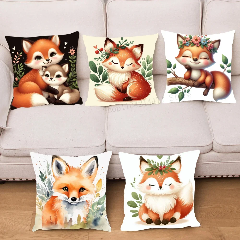 1pc Blume Fuchs Kissen Fall Platz Schlafzimmer Sofa Freizeit Komfort Kissen Auto Wohnzimmer Hause Dekoration