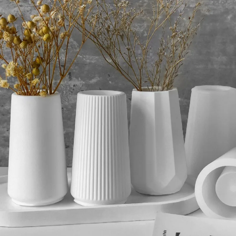 Vase Dekoration Harz Silikon Form DIY Gips Zement Gestreiften Vase Form Desktop Blume Arranger Handgemachte Handwerk Dekoration Image