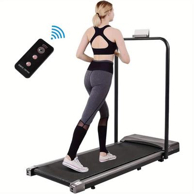 TEMU Treadmills For Home Foldable Running Machine With Remote Control Motorized Folding Treadmill For Home Shock Absorption Suitable For Indoor Home Fitness 220 Weight