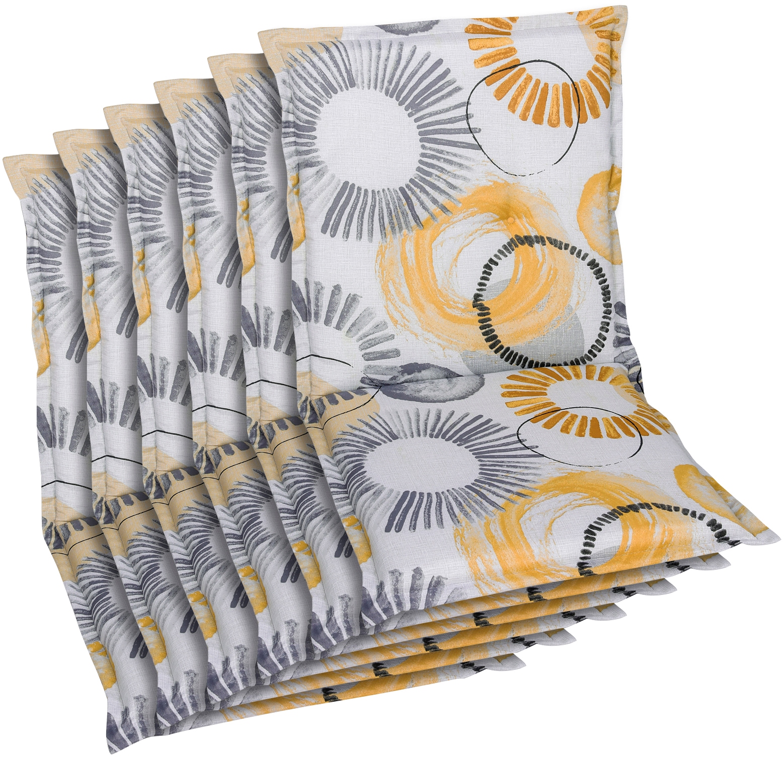 Sitzauflage GO-DE, beige, B:50cm H:6cm T:100cm, Baumwolle, Polyester, Polyurethan, Polsterauflagen, Maße ca.: 50 cm x 100 cm x 6 cm