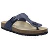 Zehentrenner JOSEF SEIBEL "Hermine 02", Damen, Gr. 39, blau (ocean blau), Leder, klassisch, Schuhe, Plateau, Sommerschuh, Schlappen mit komfortablem Fußbett