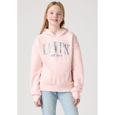 Hoodie LEVI'S KIDS "LVG SEASONAL HOODIE", Mädchen, Gr. 6 (116), rosa (english rose), Sweatware, Obermaterial: 80% Baumwolle, 20% Polyester, casual, Langarm, Sweatshirts Image