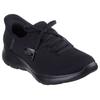 Slip-On Sneaker SKECHERS "SUMMITS-NEW DAILY", Damen, Gr. 39, schwarz (schwarz, uni), Textil, casual, Schuhe, Slipper, Freizeitschuh in veganer Verarbeitung, Topseller