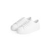 Plateausneaker CALVIN KLEIN JEANS "VULC FLATFORM LOW MG LTH", Damen, Gr. 41, weiß, Leder, sportlich, Schuhe, Schnürschuh, Halbschuh, Freizeitschuh in klassischer Optik