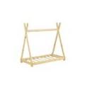 Lit Tipi Pour Enfant Avec Sommier À Lattes Bois De Pin Naturel 70 X 140 Cm 03_0002654