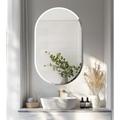 80x50cm Specchio da Bagno Decorativo ingresso da Parete Ovale Moderno Argento Vetro
