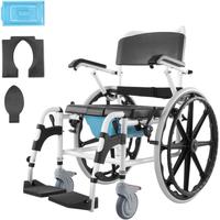 Fauteuil roulant de douche, chaise de bain roulante en alliage d'aluminium de 17,5 pouces avec