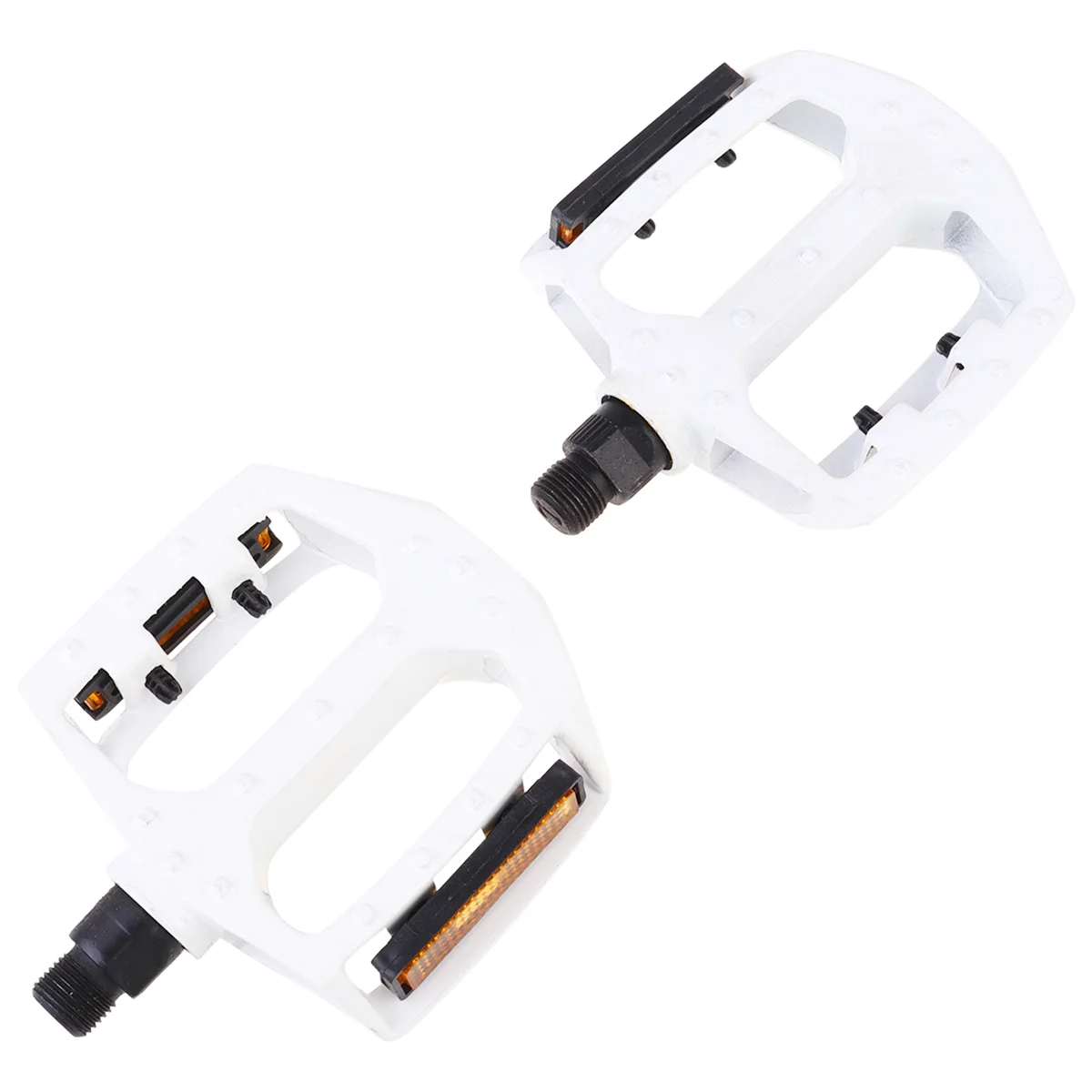 1 Pair Aluminum Alloy Road Pedals Anti-slip Reflective Lightweight Mountain Bike Bearing Pedal Road Pedal Accessory(Milk White)