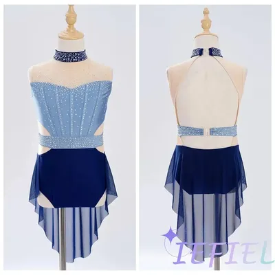Girls Lyrical Contemporary Dancewear Ballerina Costume Ballet Practice Professional Figure Skating Competition Dance Skirted