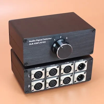 HIFI audio signal switching selector XLR lossless distribution box 3 in 1 out, 1 in 3 out, for CD