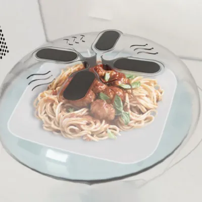 1pc Microwave splash proof cover, transparent splash proof oil proof cover, reusable kitchen
