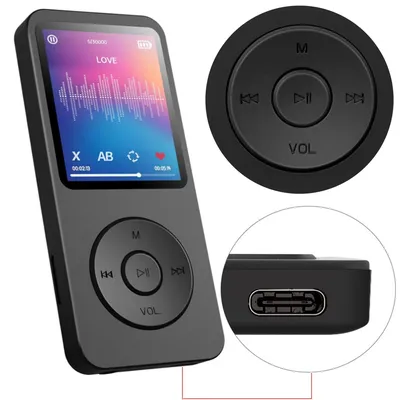 MP3 Player 1.8 in Screen HiFi Lossless Music Player Bluetooth-Compatible5.4 Type-C Music Stereo