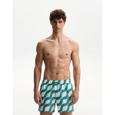 Bershka Printed Swimming Trunks Men Xl Turquoise