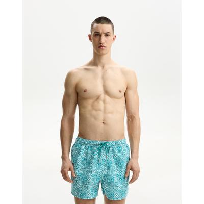 Bershka Printed Swimming Trunks Men S Blue