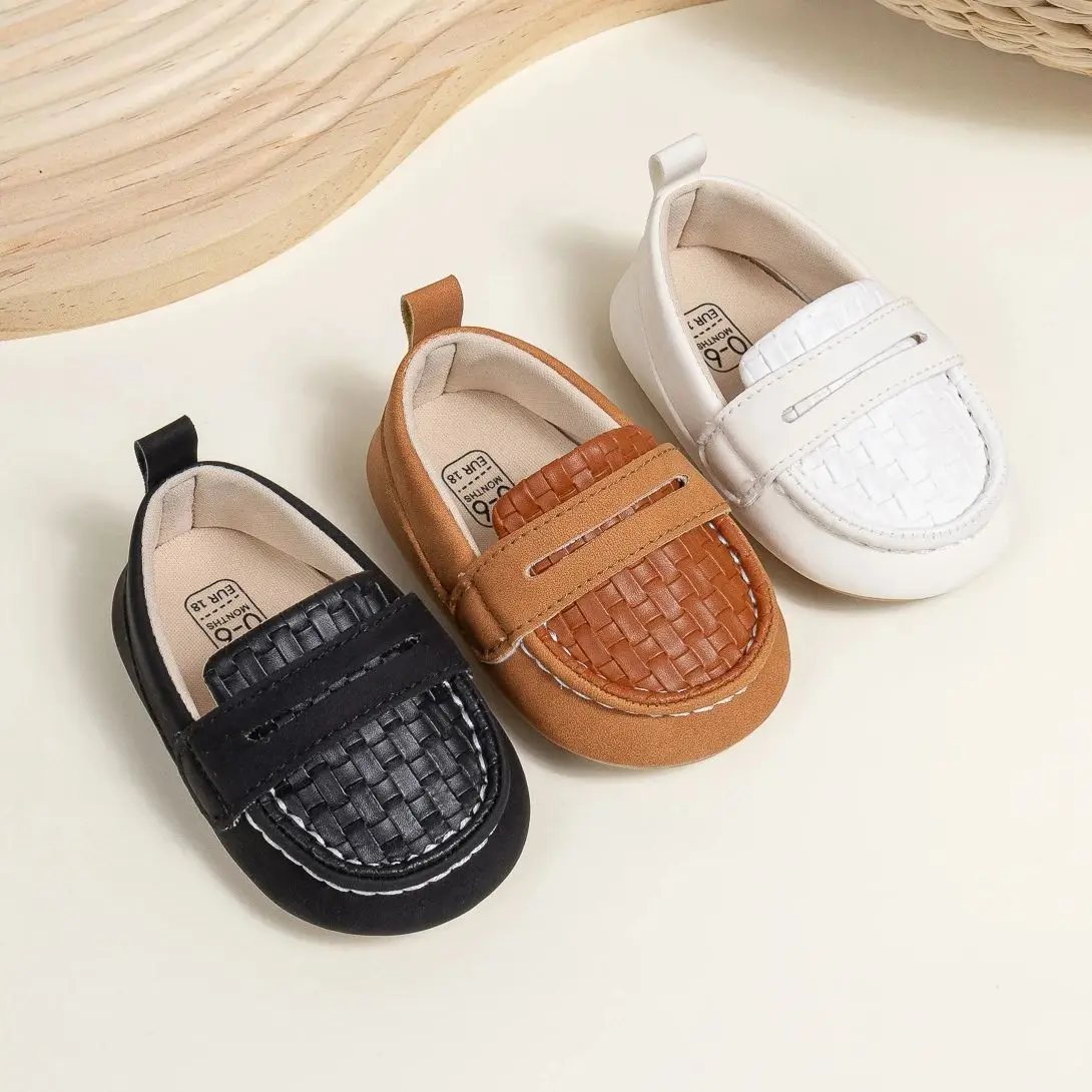 KIDSUN Baby Mädchen Jungen Klassische Loafer Kleinkind Oxford Kleid Schuhe Prewalker Weiche Slip On Mokassin Krippe Wohnungen Neugeborenen Schuhe Image