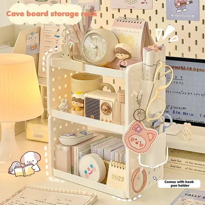 Pegboard Storage Shelf On Desk Badroom Storage Rack Display Stand Table Desk Organizer Perfume Organizer Room Accessories
