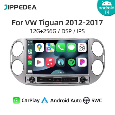 10,1 ''CarPlay Android 14,0 Auto Multimedia Player GPS Navigation 4G WiFi Bluetooth RDS Auto Radio Für Volkswagen Tiguan 2012-2017