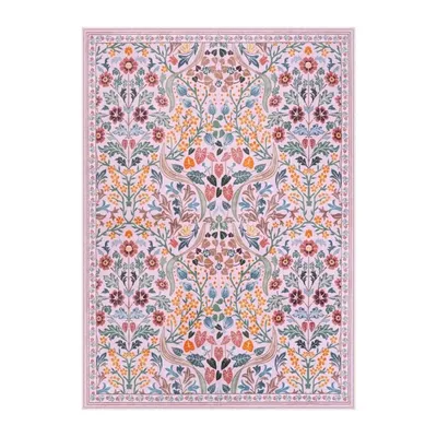 Bohemian Floral Rug Vibrant Blossom Floral Living Room Area Rug Minimalist Bedroom Decorative Rug Washable Rug Anti-slip Rug