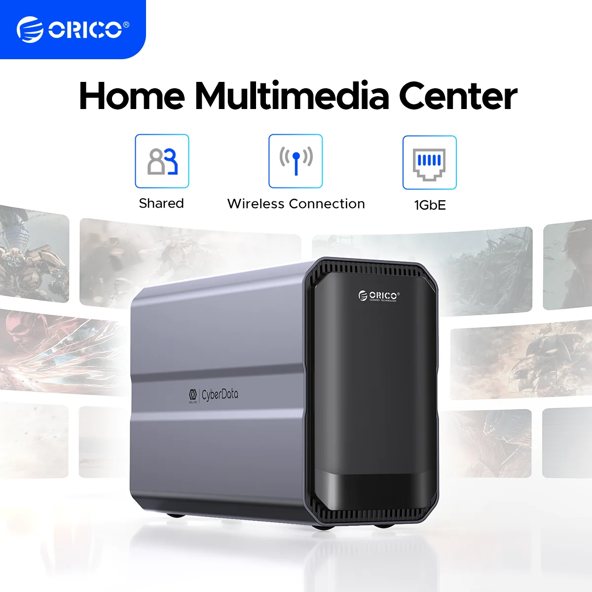 Orico home storage center 3.5 "dual-bay typ-c nas home multimedia center integrierte festplatte daten verschlüsse lung fernzugriff Image