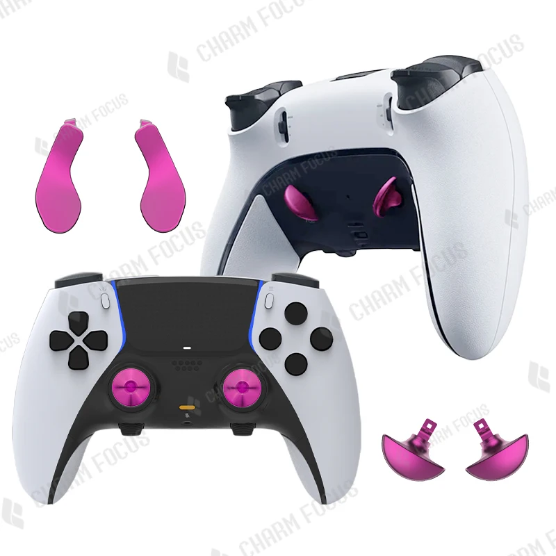 10-in-1-Thumb-Stick-Joystick-Kappen aus Metall für PS5-Kanten-Controller, 6 Swap-Sticks, 4 Metall-Ersatz für hintere Paddle-Trigger-Taste Image