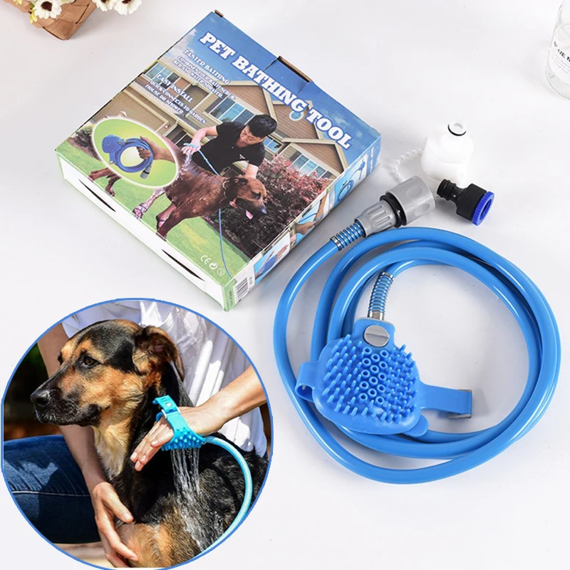 Haustier Massage Dusche Silikon Dusch handschuhe für Katzen und Hunde Outdoor Dusch köpfe Image