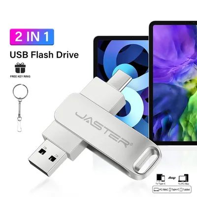 TYPE-C 2-in-1-Stick mit kostenlosem Schlüsselring, 128 GB, drehbarer USB 2.0-Flash-Laufwerk aus Image