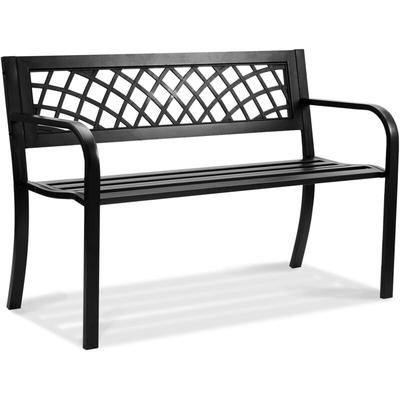 Gartenbank Terrassenbank aus Metall, 1163 mm Parkbank Ruhebank 218 kg Tragkraft, 3 Personen Garten Image