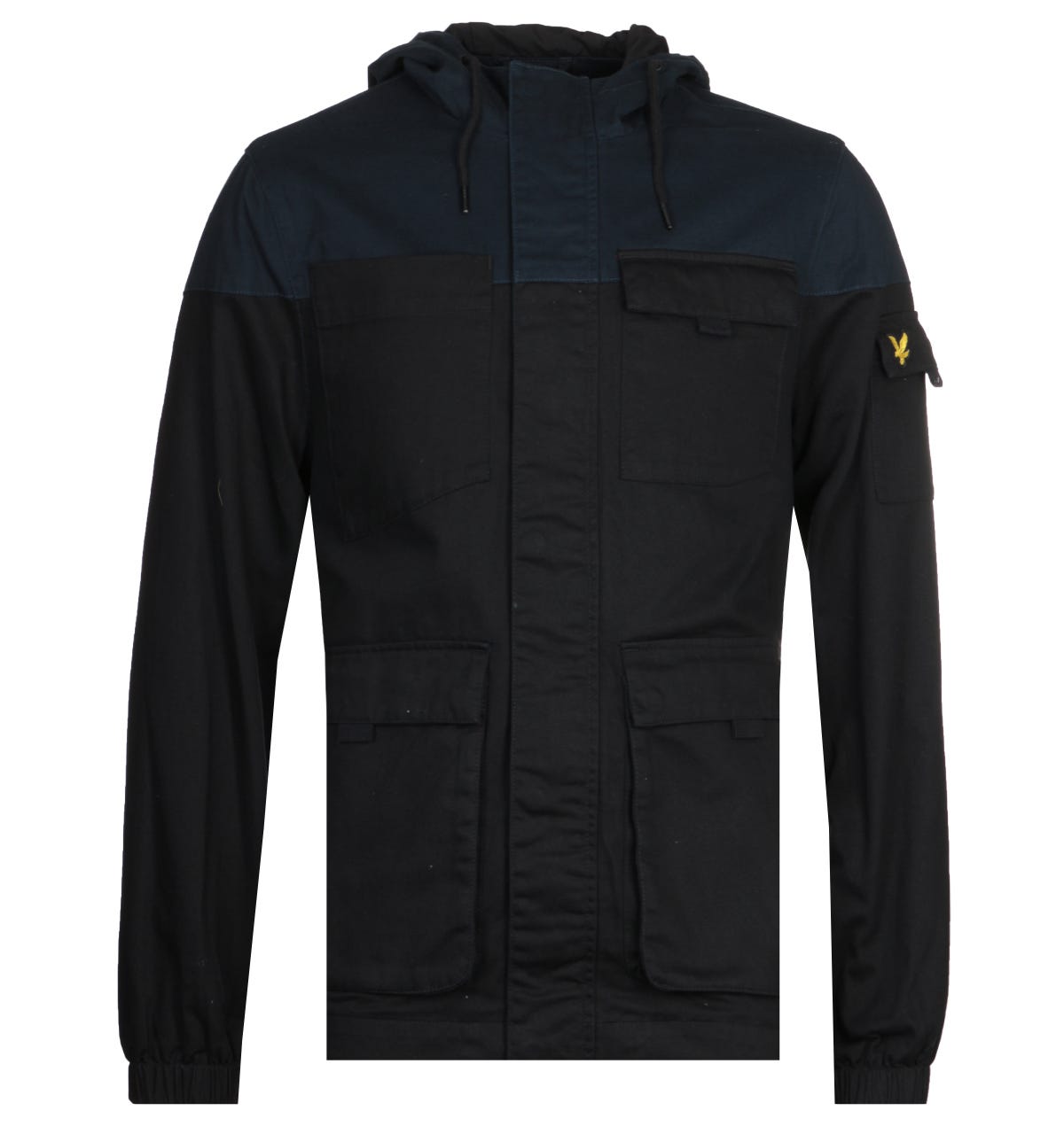 Lyle & Scott Jet Black Jacke mit Kontrastpasse