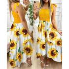 Women's Long Dress Maxi Dress A Line Dress Floral Dress Summer Dress Cami Dress Elegant Stylish Vacation Daily Date Regular Fit Floral Sleeveless Square Neck Yellow Pink Red Dark Blue Summer
