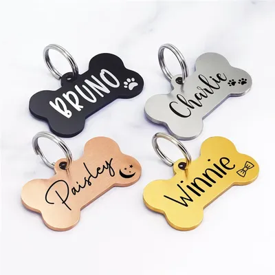 Pet ID Tags Personalized for Dogs plate tag Medal with Engraving Name Customizable Kitten Puppy