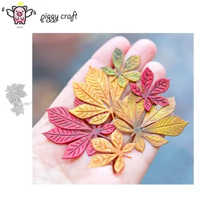 Piggy Craft metal cutting dies cut die mold Maple leaf decoration Scrapbook paper craft knife mould