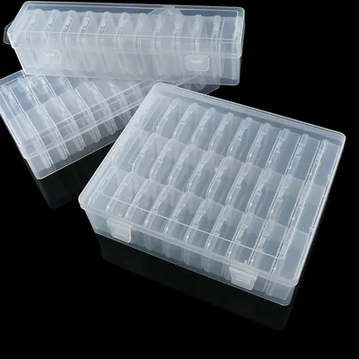 Bead Organizer Box 12/24/30Pcs Small Clear Plastic Bead Storage Containers with Hinged Lid for