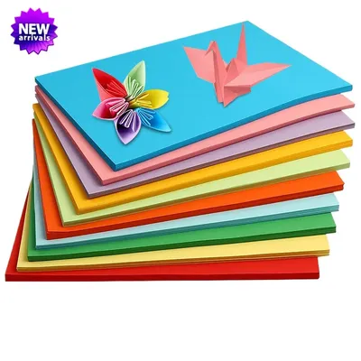 100Pcs A4 Colorful Hard Card Paper For Kindergarten Handmade Background Color Paper Multicolor Kids