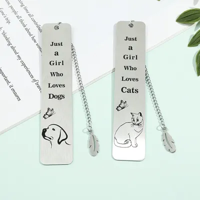 Cute Cat And Dog Bookmarks Metal Bookmarks for Men Women School Supplies for Teachers Students