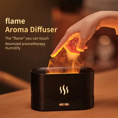 Vissko Aroma Flame Diffuser 180ML Air Humidifier Ultrasonic Aromatherapy Cool Mist Maker Essential