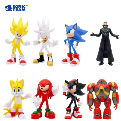 8 Style Hot Selling Sonics Film and Television PVC Character Toy Hedgehog Shadow Tail Figure Model
