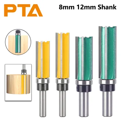 8MM 12MM Shank Four-Carbide Pattern Bit Router Bits Woodworking Milling Cutter for Wood Face Mill