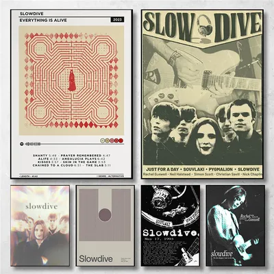 Minimal Slowdive Everything Is Alive Souvlaki Shoegaze Music Cover Art Poster Canvas Painting Wall