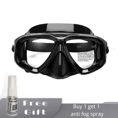 RX Prescription Optical Dive Mask Myopia -1.0 to -8.5 Tempered Lens Anti-fog Free Dive Goggles