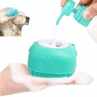 Bathroom Puppy Dog Cat Bath Massage Gloves Brush Soft Safety Silicone Pet Accessories for Dogs Cats