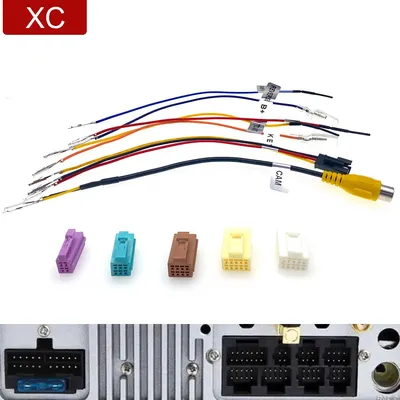 4 6 8 10 Pin DIY Car Radio Rear View Camera RCA Video Reverse Parking Adapter Cable Connector For