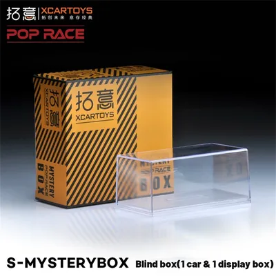 Xcartoys PopRace 1/64 Mysterybox Random Car with Transparent Display Box Diecast Car Model Vehicle
